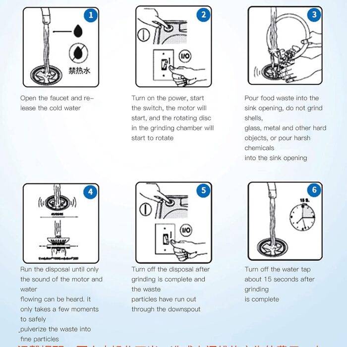 Безперервна подача сміття, безшумний, нержавіюча сталь, 1300 мл, корпус ABS, водостічна труба, сміттєвідвідведення, 3800 об/хв, 1 к.с., для кухні (вилка ЄС)
