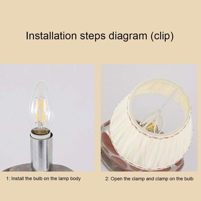Кремовий маленький абажур, E14 бежевий абажур Маленький вінтажний затискач Підвісний тканинний абажур Прикраса абажура Заміна настінного світильника, торшера, люстри Заміна лампи, 6 шт.