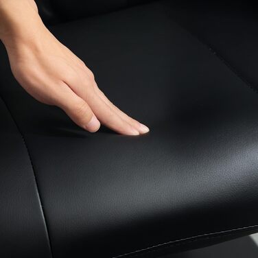 Крісло для телевізора HOMCOM з підніжкою, поворотне на 360 з функцією відкидання, розслаблююче крісло з регульованою спинкою, крісло для телевізора з вантажопідйомністю до 150 кг, для вітальні, штучна шкіра, чорний колір