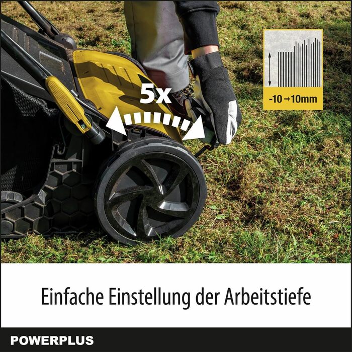 Електричний аератор газону POWXG75160, 1600 Вт, ширина захвату 360 мм 2-в-1 вентилятор та аератор для вашого саду