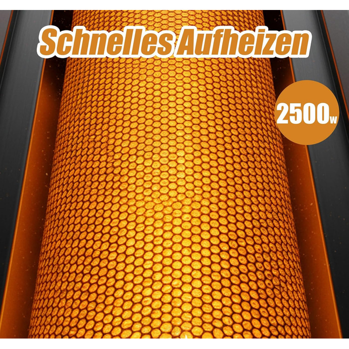 Електричний вентилятор-обігрівач, керамічний нагрівач PTC потужністю 2500 Вт з коливаннями 90, 9-годинним таймером та захистом від перегріву/перекидання, компактний та тихий, енергозберігаючий для офісів