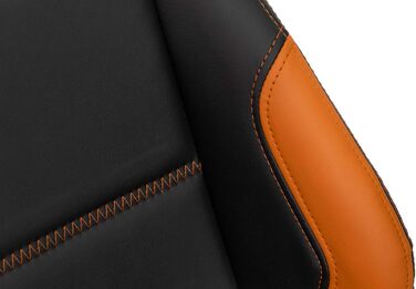 Преміальне гоночне крісло XL, офісне крісло, ігрове крісло XL, крісло керівника, обертове крісло Fire - Робоче крісло з поперековою опорою - Ігрове крісло - Витримує до 150 кг - Штучна шкіра - Чорний/Помаранчевий Fire (Помаранчевий)