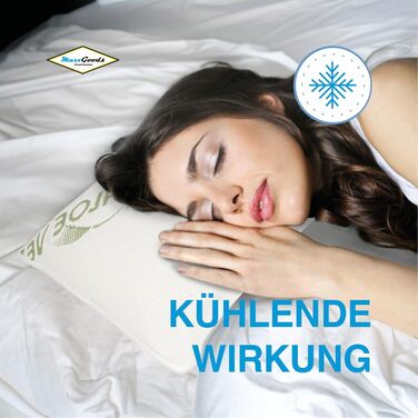 Дорожня подушка 40x24x12 см з гелевих пінопластових паличок та чохла з алое вера - охолоджувальна подушка з м&39якою охолоджувальною піною - охолоджувальна подушка для голови - для сну на животі, на спині та на боці - дорожня подушка 40x24x12 см з охолодж