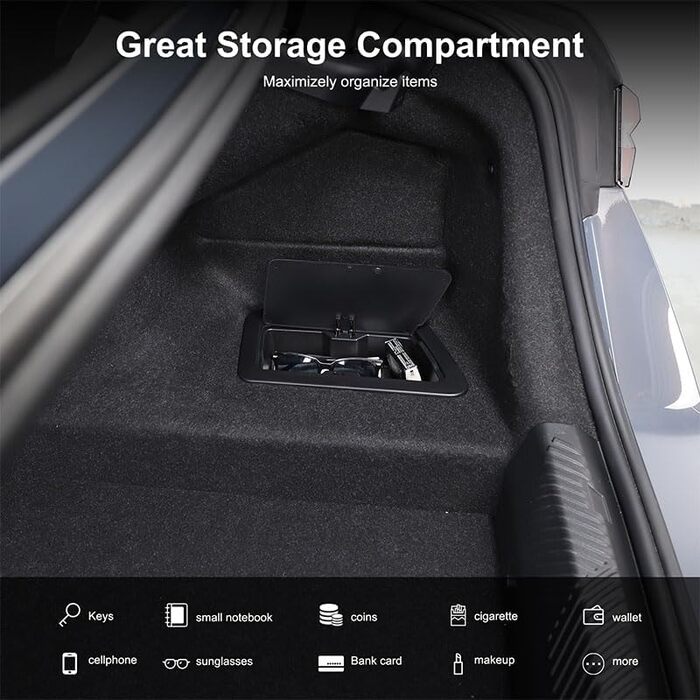 Органайзер для багажника BMW 5 серії (G60) 2024 року, бічна сумка для багажника з ABS-пластику великої місткості, міцний органайзер для багажника (правий бік)