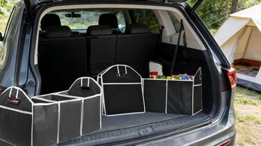 Органайзер для багажника, складаний контейнер для зберігання з 3 відділеннями, великої місткості, портативна сумка для багажника