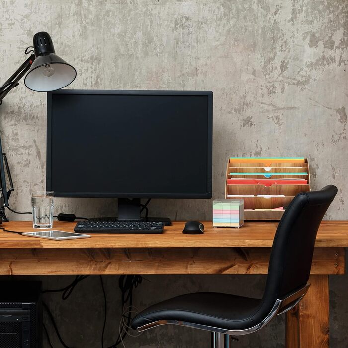 Лоток для документів Relaxdays, 6 відділень, DIN A4, ВxШxГ 27 x 34 x 27 см, для офісу та школи, офісний органайзер, МДФ, коричневий