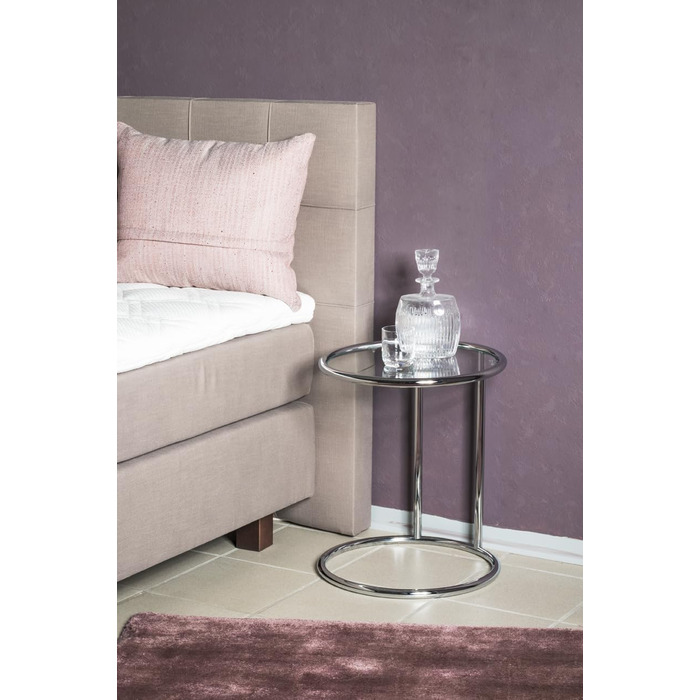 Журнальний столик HAKU Furniture, хром, метал, безпечне скло - Розміри В 55 см x Ø 45 см, Стиль Сучасний В 55 см x Ø 45 см Хром