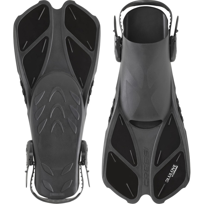 Ласти CRESSI Fins Bonete - Короткі ласти для дорослих, регульовані, міцні, легкі, зручні для подорожей, чорні/чорні, розмір S/M