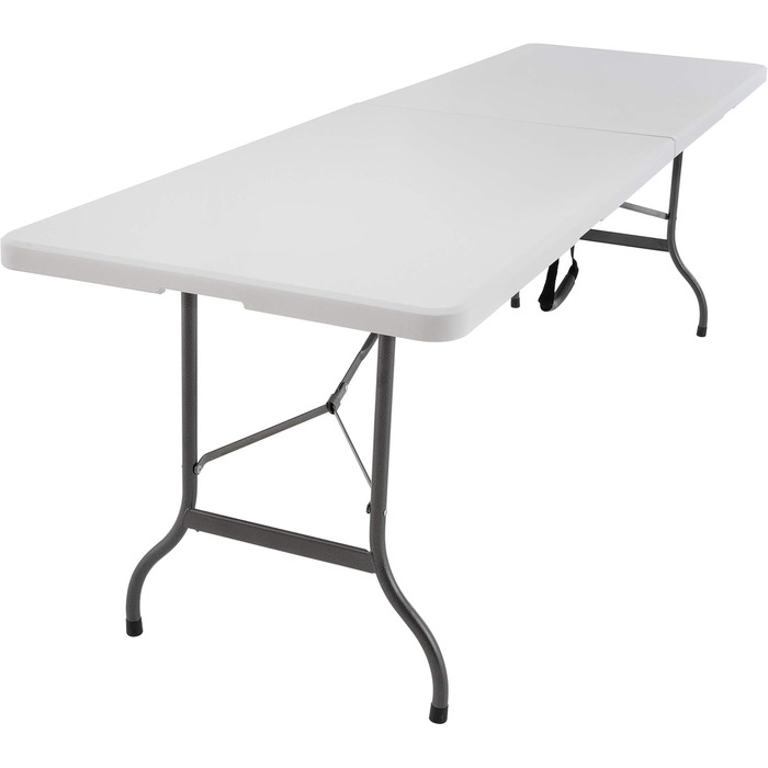 Розкладний стіл Nexos Trading XXL, кемпінговий стіл, 240 x 70 см, для кейтерингу, складаний, білий, стіл для вечірок, ручки для перенесення, обідній стіл, фуршетний стіл, всепогодний, до 150 кг, стійкий, приблизно 15 кг, до 10 осіб
