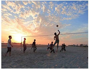 Волейбольна сітка 9,5 × 1 м – портативна стандартна сітка зі сталевим канатом, складна, офіційний розмір для критої/відкритої гри, саду, пляжу чи спорту