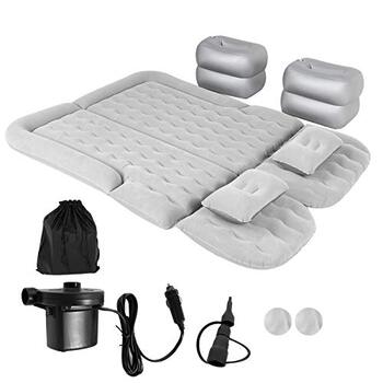 Покращений потовщений надувний матрац, надувний матрац для позашляховиків, портативний надувний матрац для позашляховиків, мінівенів, автомобілів та вантажівок, для дому, для активного відпочинку, кемпінгу, універсальний (СІРИЙ)