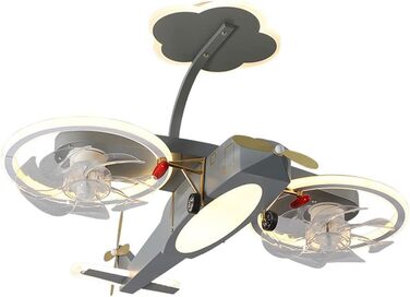 Стельовий світлодіодний світильник PAZWAHF 80 Вт, стельовий вентилятор зі світлодіодним підсвічуванням, регульованою швидкістю віт