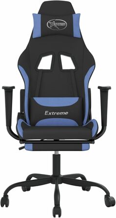 Ігрове крісло з підставкою для ніг, крісло для ПК, ігрове крісло, крісло для геймерів, крісла для домашнього офісу, крісла для ігор, крісло для PlayStation, комп&39ютерне крісло, чорно-синя тканина