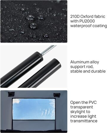 Намет для задньої двері пікапа JOYTUTUS повного розміру, розширювач кузова для пікапів з жорстким або м'яким тентом