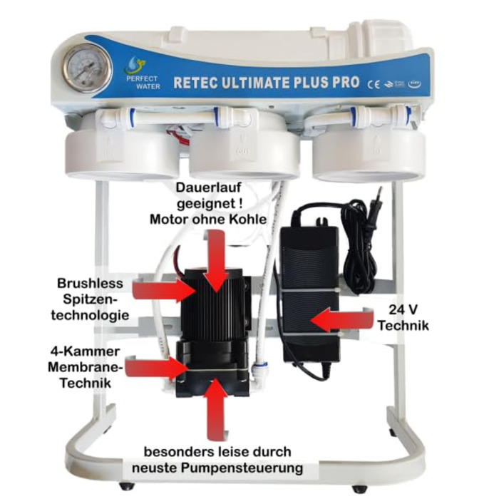 Система зворотного осмосу RETEC 1000 GPD Perfect Water No. 1 Ultimate Plus PRO Direct Flow резервуар не потрібен зворотний осмос фільтр для води фільтр для води питна вода зворотний осмос зворотний осмос