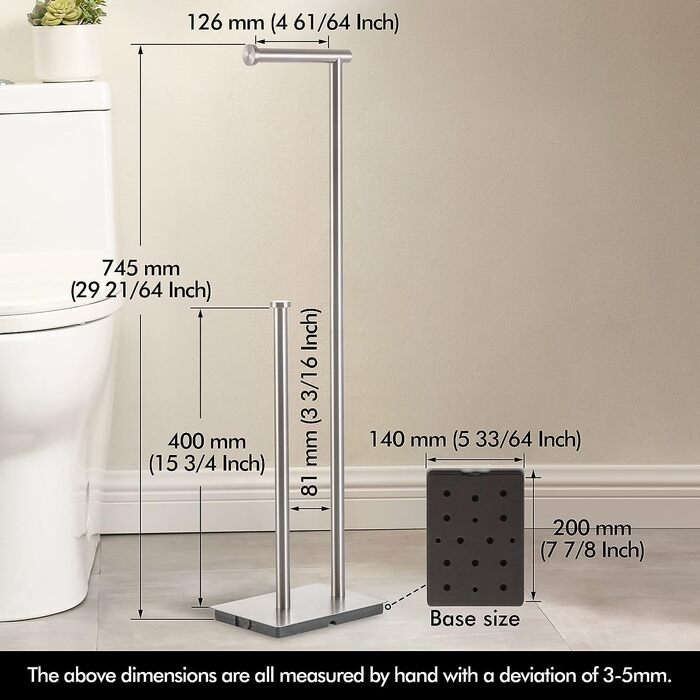 Тримач для туалетного рушника Стоячий тримач для туалетного рушника Тримач для туалетного рушника Нержавіюча сталь SUS304 Тримач д