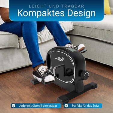 Педальний тренажер Juskys Sportivo - тихий домашній тренажер, фітнес-обладнання, для людей похилого віку, тренажер для рук, тренажер для ніг, міні-велотренажер для дому