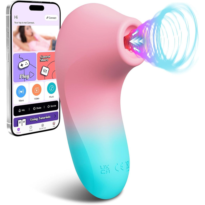 Силіконовий клиторальний вібратор-стікер Butefin, з 10 режимами всмоктування та вібрації, з APP