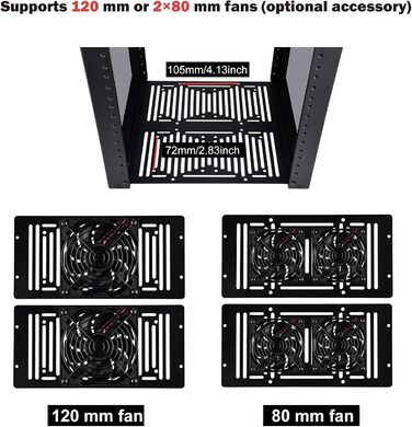 Серверна стійка GeeekPi 4U, 10-дюймова мережева стійка для серверів, мережевого та аудіо/відео обладнання, кріплення для стійки DeskPi RackMate T0 Plus, глибина 260 мм, чорний колір, 4U x 10,23&quot x Ш