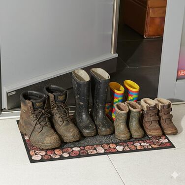 Килимок під камінь нековзний, брудовідштовхувальний, стійкий до атмосферних впливів міцний килимок для зовнішнього використання, що вловлює бруд, 75 x 45 см для вхідних дверей та входу