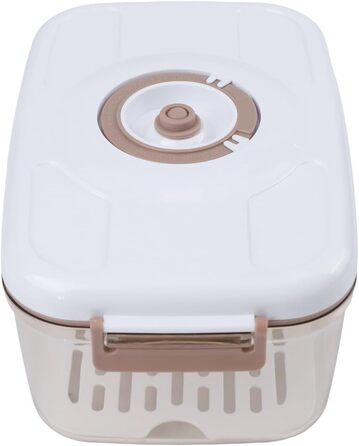 Герметична контейнер-вакууматор з кришкою, що не протікає, сумісний з вакуумним насосом для тривалого зберігання свіжості, великий об'єм (2,1 л)