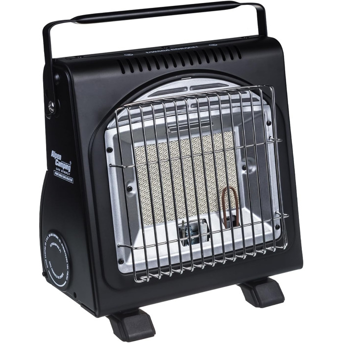 Портативний газовий обігрівач Alpen Camping IK1100, витрата газу 124 г/год, п&39єзорозпал (газова духовка 12 картриджів по 400 мл)