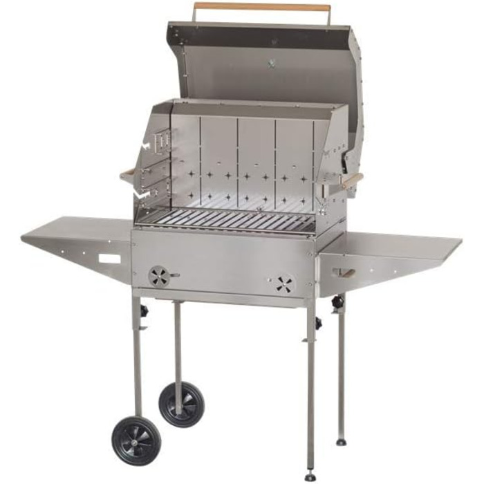 Гриль Profi Grill PG 600 з нержавіючої сталі, гриль на вугіллі, гриль для курки, гриль-вертел, камінна яма