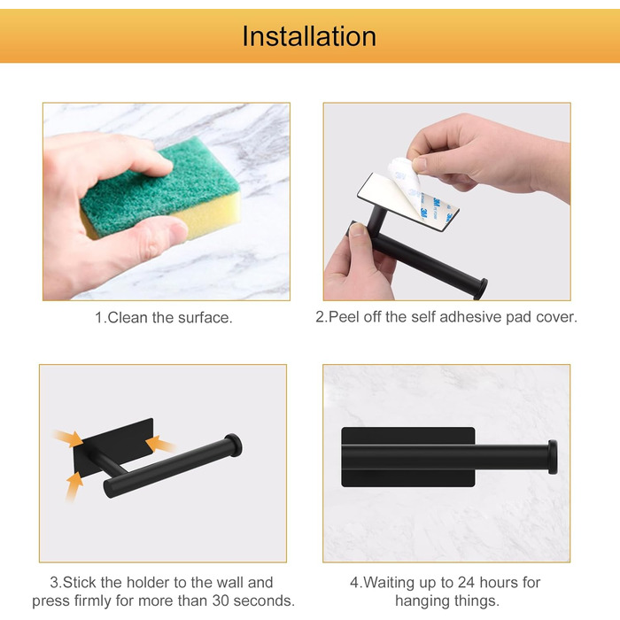 Самоклеючий тримач для туалетного рулону, тримач для туалетного рулону для унітазу без свердління, тримач для туалетного рулону, н