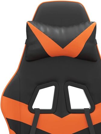 Ергономічне ігрове крісло, поворотне, чорно-помаранчева штучна шкіра з регульованою спинкою та висотою для комфортного сидіння