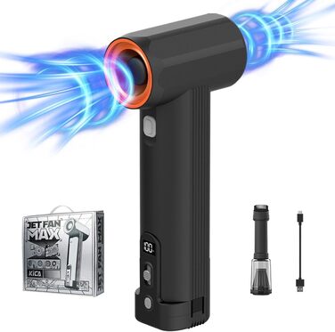 Електричний струменевий сухий повітродув, повітродув для металевого листя, повітродувка зі стисненим повітрям і повітродувка, автомобільна сушарка з потоком повітря 331 км/год для листя, снігу, крапель води та пилу в автомобілі