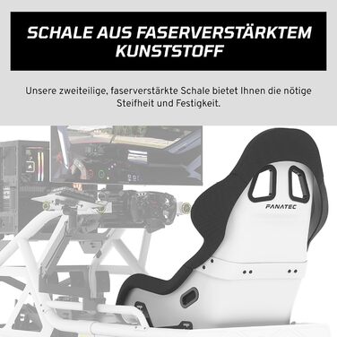 Сидіння FANATEC ClubSport GT Sim Racing для кокпіта міцність та жорсткість, армована волокном оболонка, дихаюча тканина, поперекова підтримка білий колір
