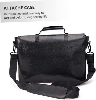 Шматок PU шкіряний портфель для чоловіків середнього розміру чорний діловий ноутбук сумка через плече для роботи школи і подорожей