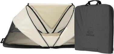 Дитяче ліжечко Deryan Cutey з матрацом від народження до 2,5 років - Складане дитяче ліжечко-намет, яке встановлюється за 2 секунди - Включає москітну сітку та дорожню сумку, для ОДНІЄЇ дитини - 136x84x62 см (кремовий)