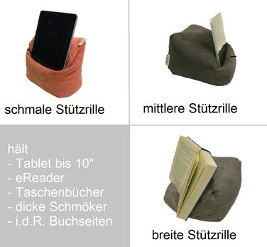 М&39яка подушка для читання у формі книги Тримач для книг вільної форми для ліжка Виготовлено вручну з протиковзкої штучної замші та мікробісеру М&39яка, що прається, обертається Матово-синя