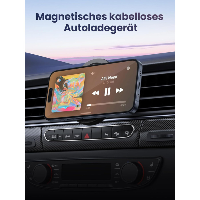 Бездротовий зарядний пристрій Автомобільний тримач мобільного телефону з функцією зарядки Магнітний бездротовий зарядний пристрій