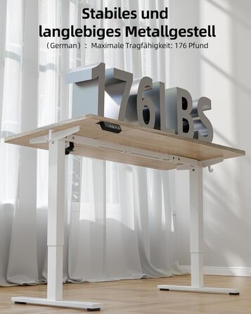 Письмовий стіл з регульованою висотою 12060 см, Електричне регулювання висоти, Стіл для роботи сидячи/стоячи з 2 функціями пам&39яті, Комп&39ютерний стіл, Клен 120 x 60 см Клен