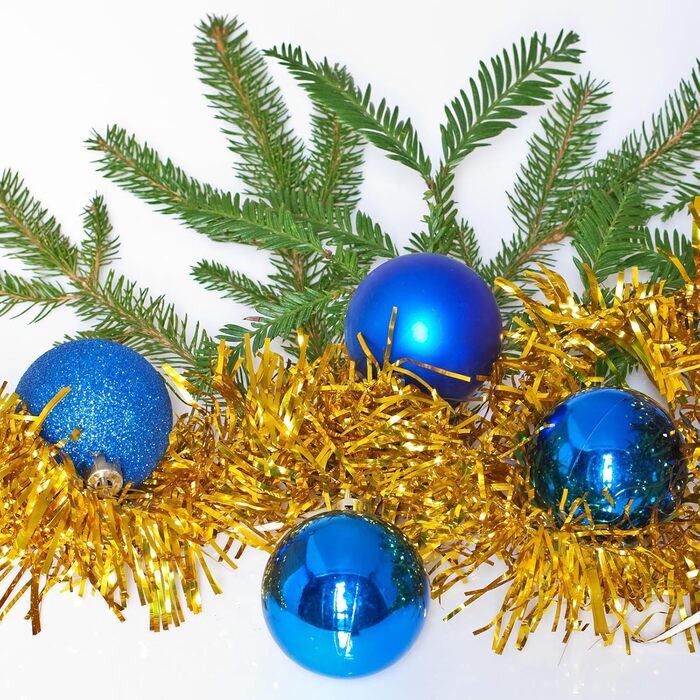 Набір блакитних ялинкових кульок 24 шт GESDYO