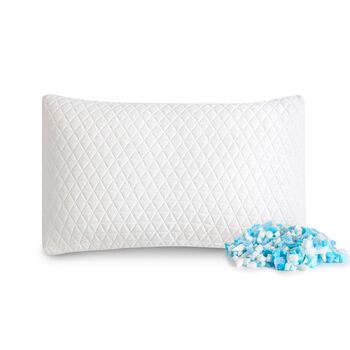 Подушка EGO Home з піни з ефектом пам&39яті 40x80 см з подрібненою піною з ефектом пам&39яті - Дихаюча, ергономічна подушка для підтримки шиї для сну на боці, спині та животі - Сертифіковано Oeko-Tex - Чохол, який можна прати 80x40 см