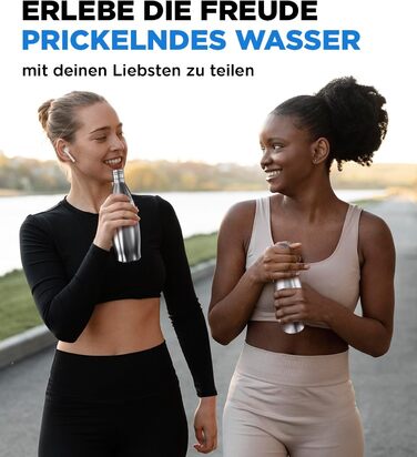 Безпластикова пляшка з нержавіючої сталі 900 мл для Sodastream Crystal - Пляшка з нержавіючої сталі, захищена від миття в посудомийній машині для потоку газованої води - Металеві пляшки Soda Maker 900 мл Nature, 100