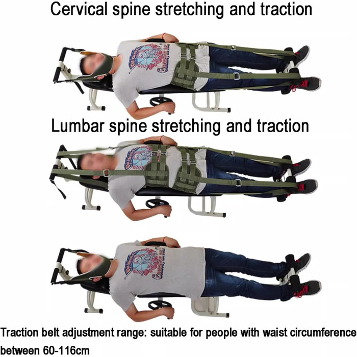 Масажне ліжко для шийних хребців і поперекового відділу, розтягувач поперекового ліжка для витягування шийного відділу хребта, портативний пристрій для розтягування поперекового відділу, шириною 36 см