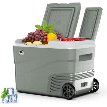 Портативний електричний холодильник, 38 л, подвійна зона охолодження, портативний, 12 В / 24 В постійного струму 100 240 Вольт змі