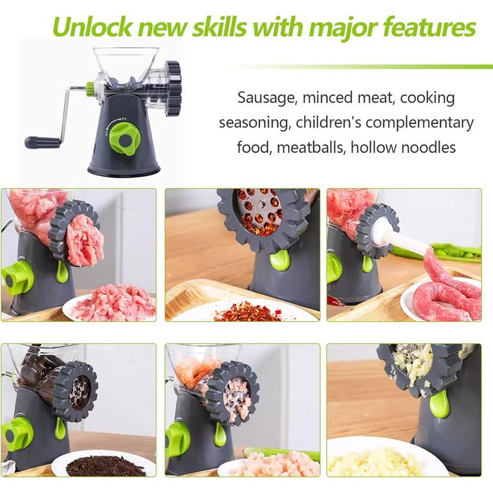 Набір ручних м'ясорубок, шеф-кухарська м'ясорубка з насадкою для печива, роторна м'ясорубка для м'яса, також ідеально підходить дл