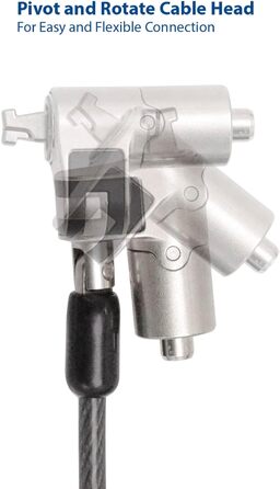 Замок-кабель для ноутбука ACT Schloss, 2м, з ключем, для Nano Slot, поворотна головка, портативний захист від крадіжки - AC9030