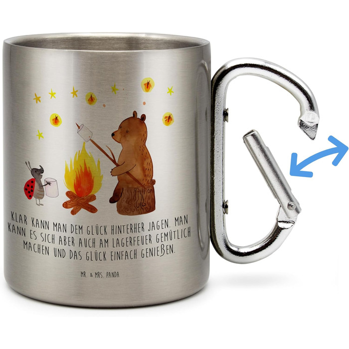 Термокружка &quotМістер і місіс Панда&quot Ведмедик і Сонечко біля багаття - Подарунок, кружка з нержавіючої сталі, кухоль для чаю, термокружка, ізольована кружка, плюшевий ведмедик