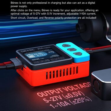 Розумний зарядний пристрій GoolRC B6neo для LiPo акумуляторів, DC 200 Вт PD 80 Вт, балансувальний зарядний пристрій та розрядник для акумуляторів LiPo/Life/LiIon/LiHV 1-6 с, NiMH/NiCd 1-15 с (синій)