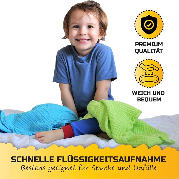 Муслінові пелюшки для відрижки дитячий подарунок для новонароджених - 80x80 см, подвійні ткані пелюшки з посиленою облямівкою I му