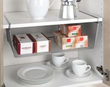 Підвісний кошик WENKO для шаф, розмір L, сріблястий, 49 x 18 x 28 см