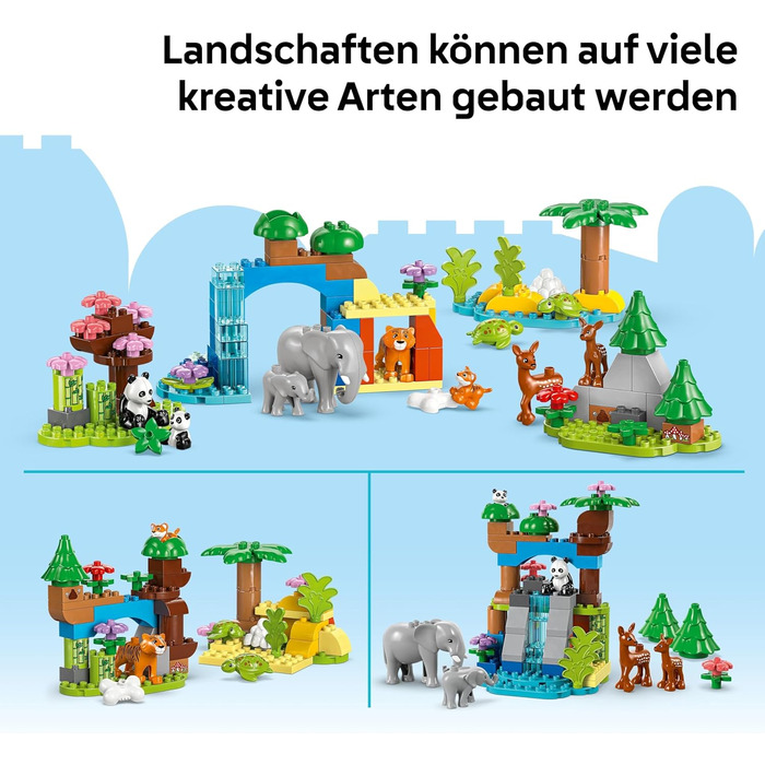Конструктор LEGO DUPLO 10446, 3-в-1 Сім'ї Диких Тварин, 92 деталі