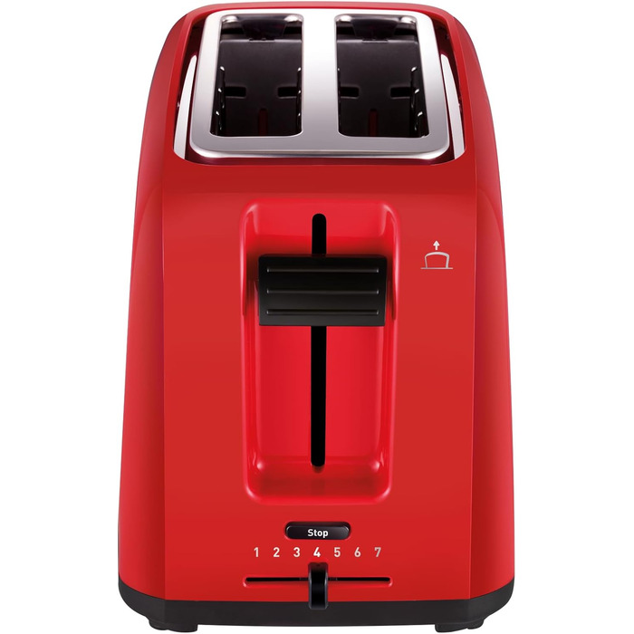 Тостер TEFAL TT1A2510 Подвійний слот з 7 рівнями підсмажування з насадкою для хлібних булочок Ящик для крихт 800 Вт Функція підйому Функціональна кнопка для кнопки зупинки, розморожування та нагрівання червоний