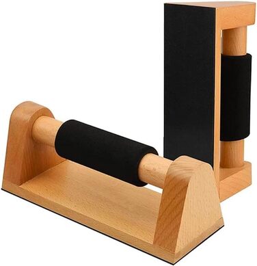 Нековзні турніки для віджимань Aka & Lou з бука, паралельні вправи для калістеніки, дерев&39яні ручки для віджимань, силові тренування, ергономічна рукоятка із захистом зап&39ястя та сумкою